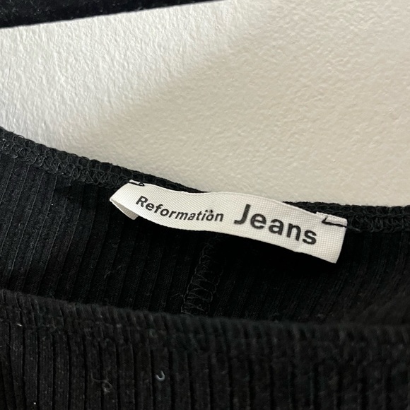 Reformation Gaia Black Ribbed Bodysuit - Picture 5 of 13